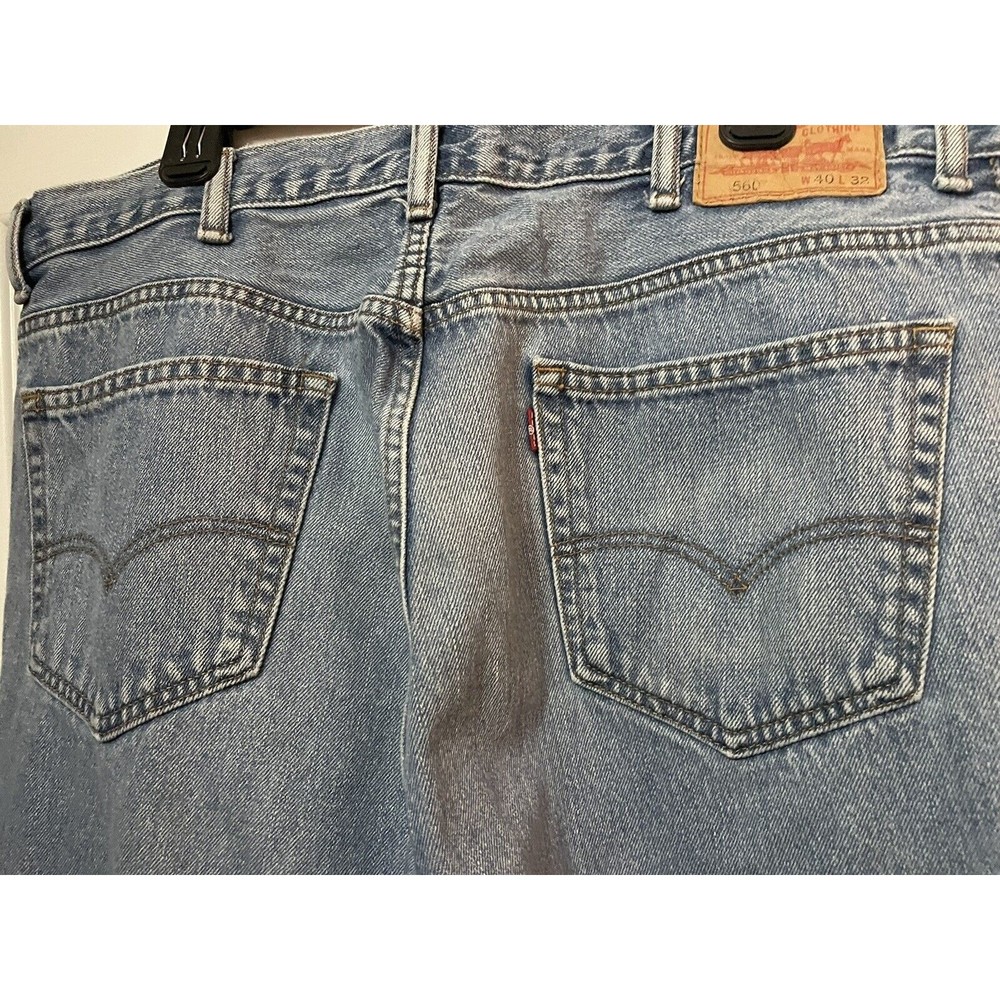 VINTAGE MENS Levi’s 560 Jeans Comfort Fit Straight Leg Size 40x32;Waist 40 In 32 - Picture 8 of 14